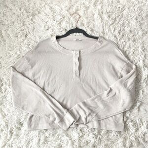 3/$45 Ardene Waffle Cropped Boxy Henley